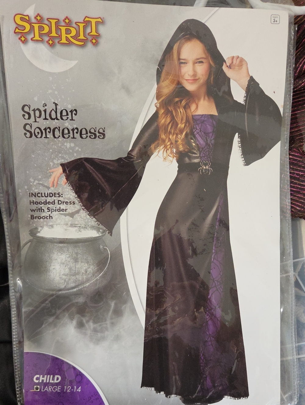 Spirit Spider Sorceress Hooded Dress - Black & Purple